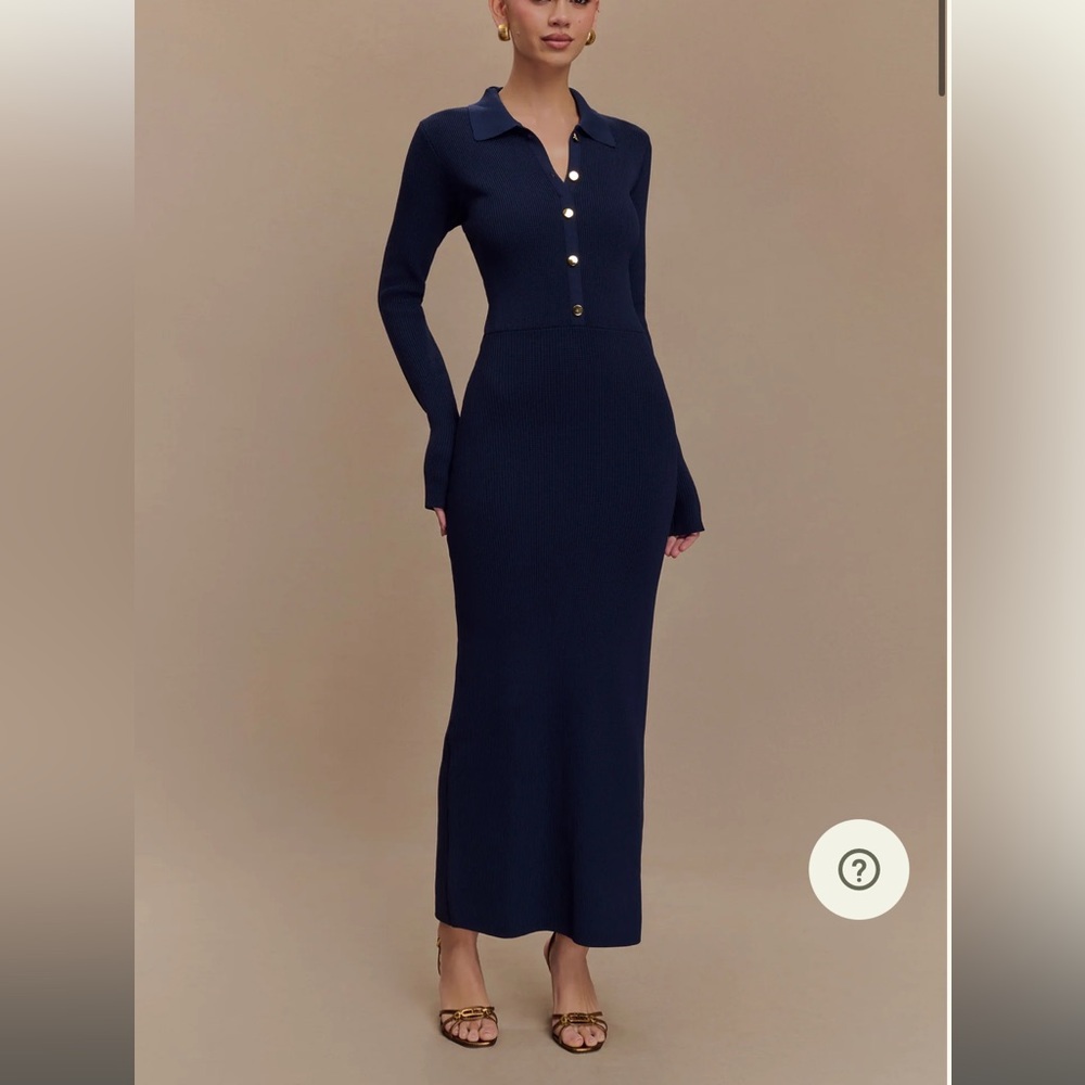 Buttoned midi dress